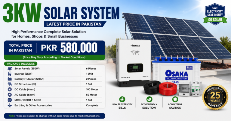 3KW Solar System Price in Pakistan