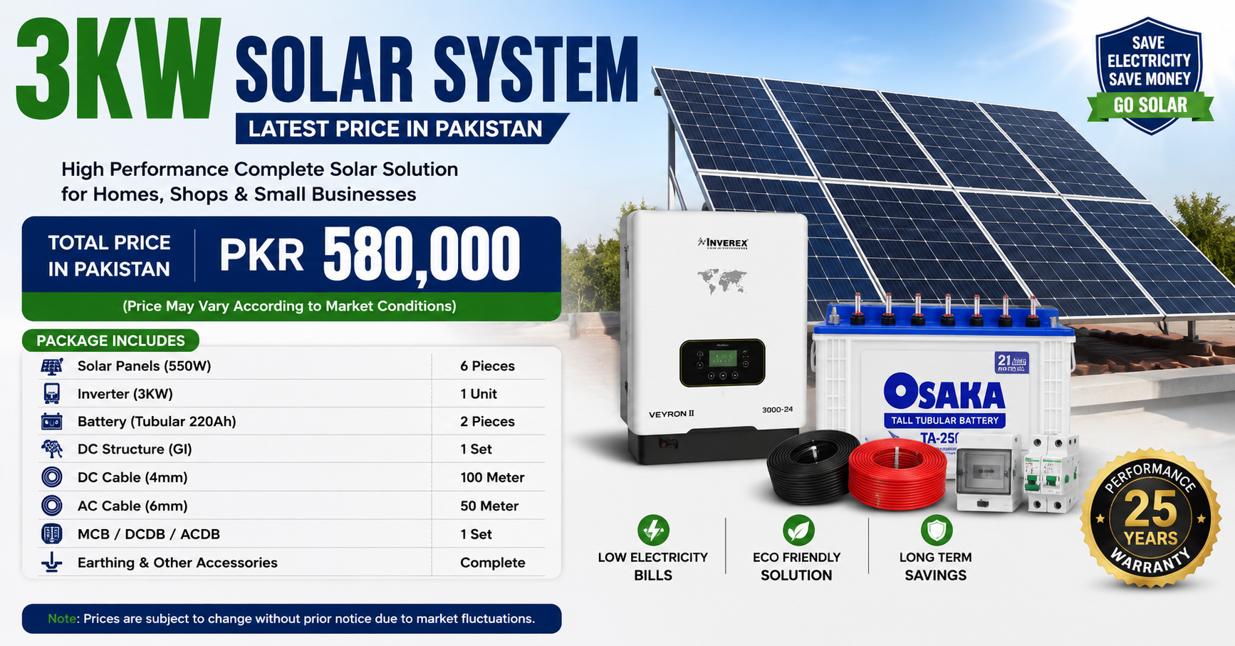3KW Solar System Price in Pakistan