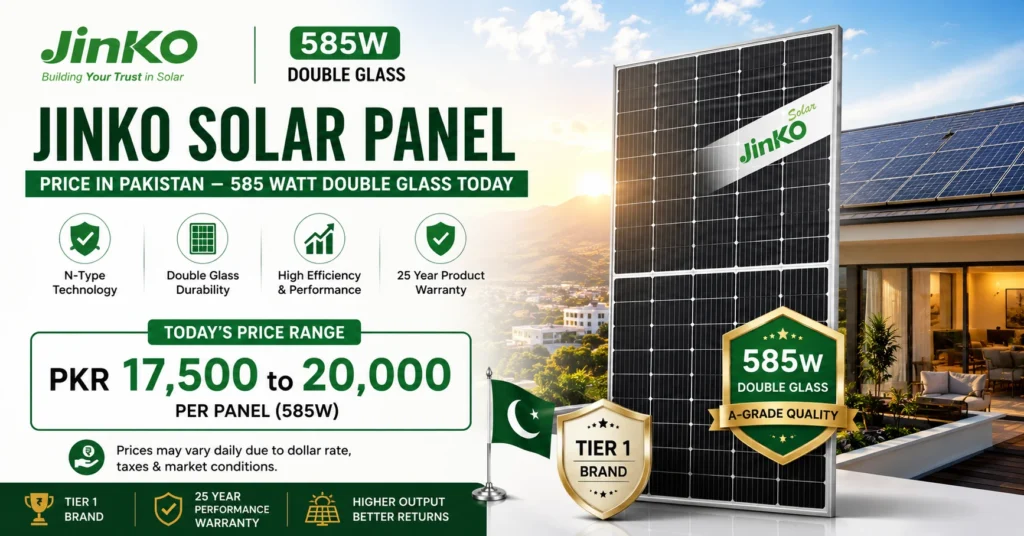 Jinko Solar Panel Price in Pakistan – 585 Watt Double Glass Today