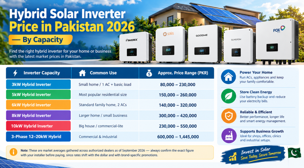 hybrid solar price in Pakistan by capacity