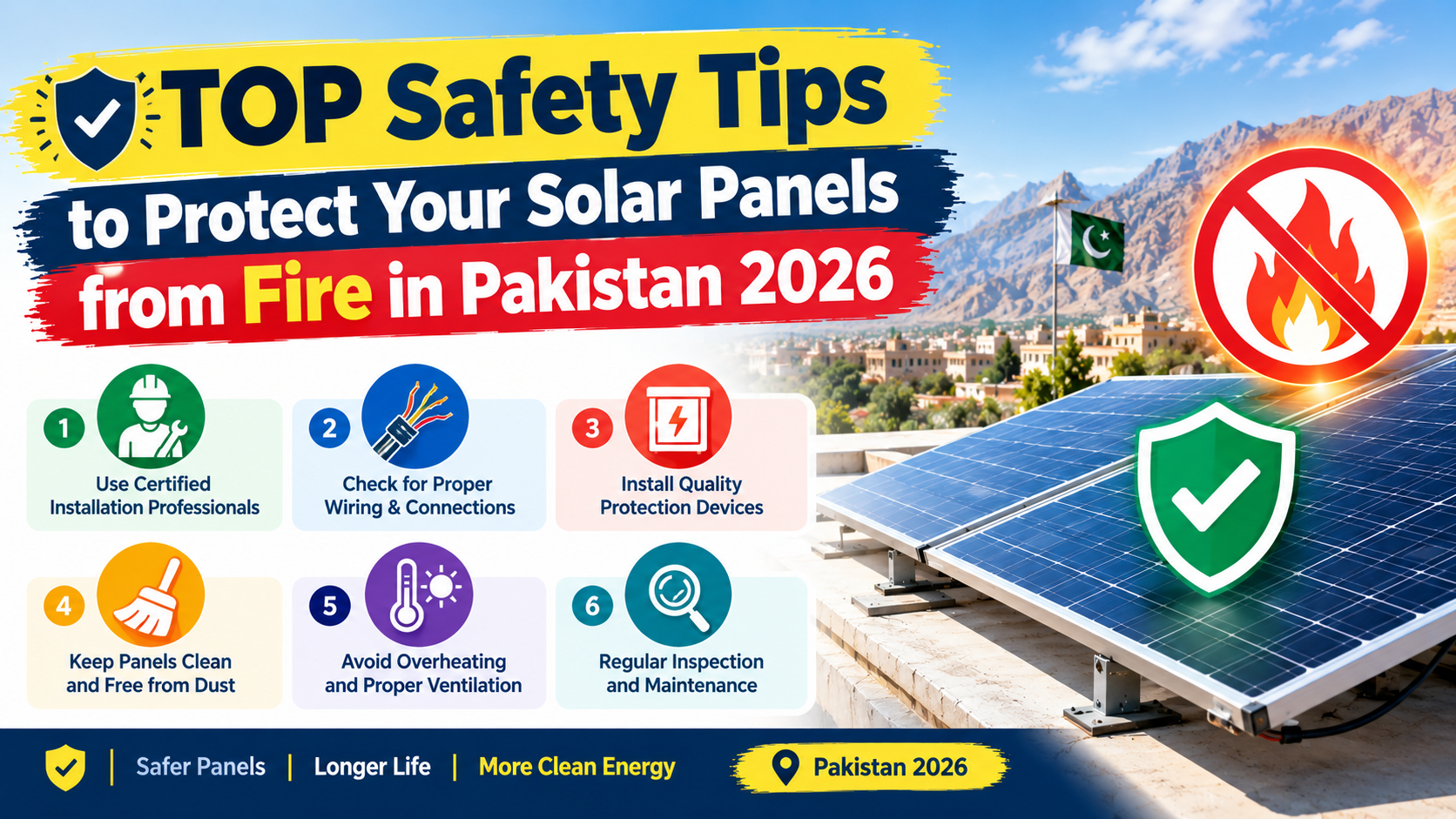 Top Safety Tips to protect solar panel from fire in Pakistan 2026