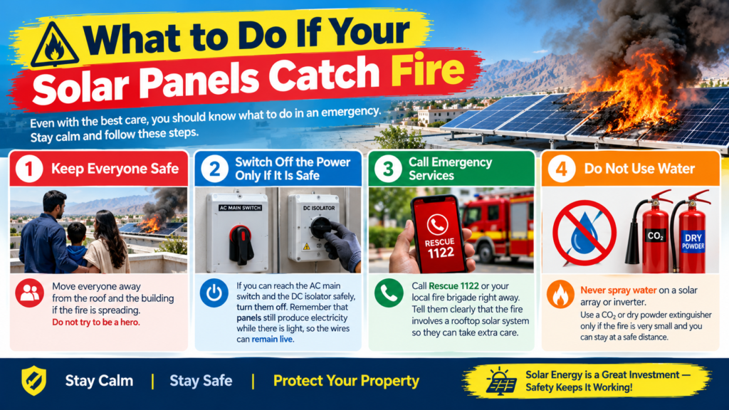 if solar panel catch a fire
