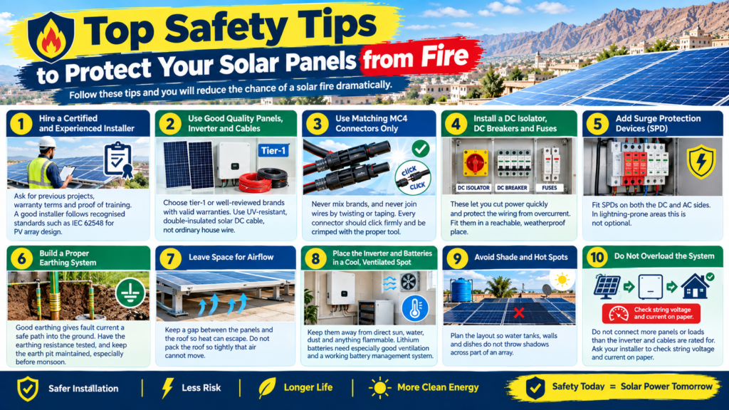 top safety tips to protect your solar panel from fire