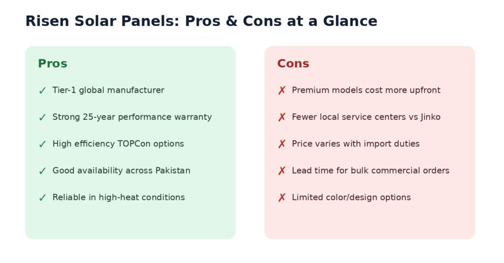 pros and cons of risen solar panel