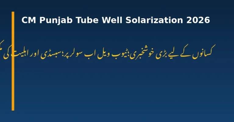 CM Punjab Solarization of Tube Wells 2026: Subsidy, Eligibility and How to Apply