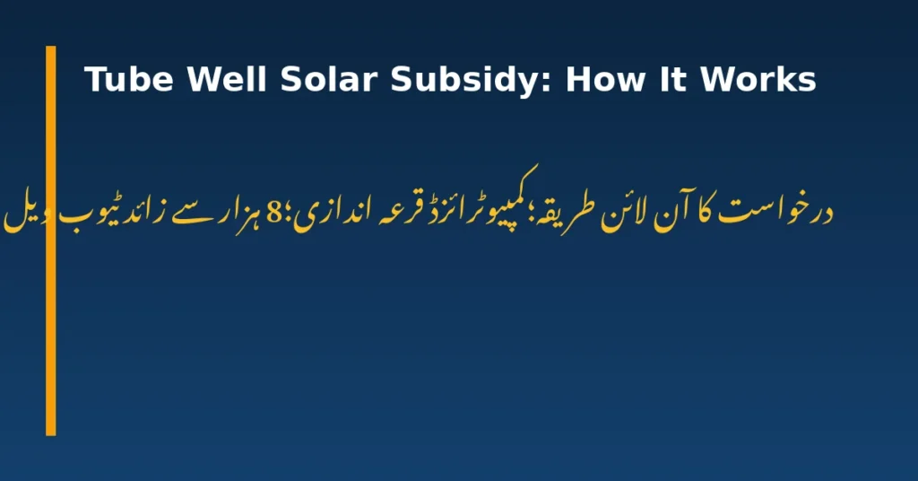 Tube Well Solar Subsidy: How It Works